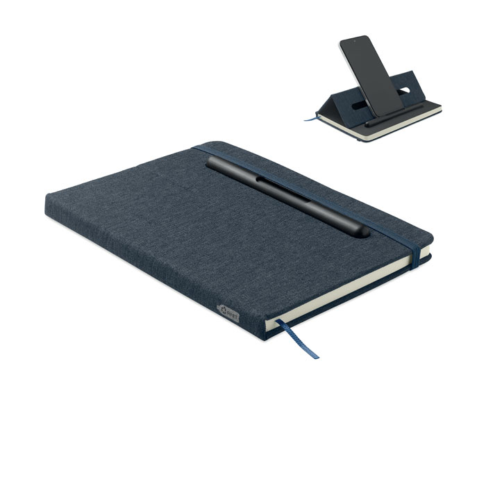 Cahier A5 personnalisable support de téléphone Rinbook Bleu marine